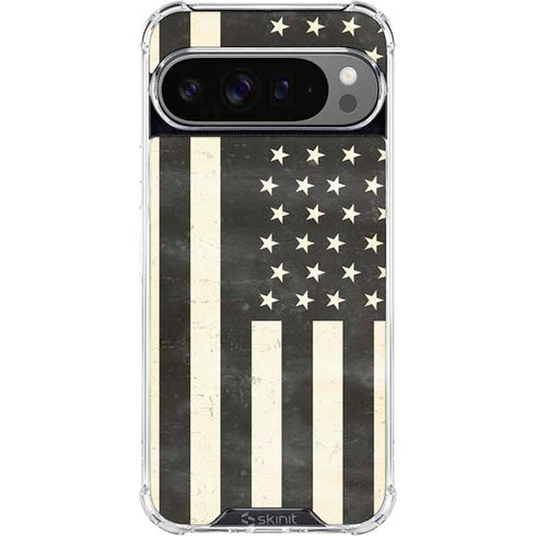Black & White USA Flag Google Pixel 10 Pro Clear Case